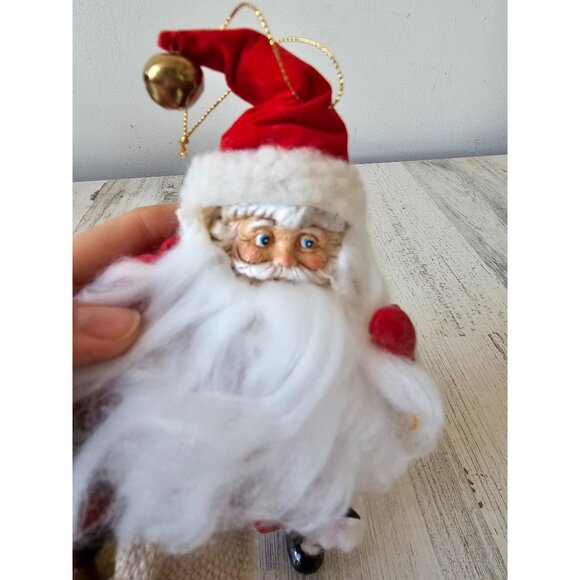 Vintage Santa stocking bag ornament decor Xmas tree velvet felt - Picture 4 of 9